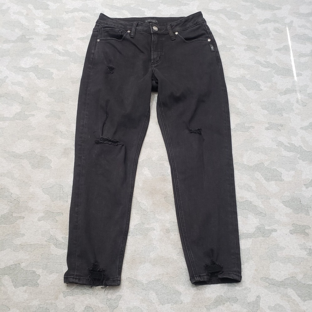 Silver Jeans Co.‎ Women's 28/25 Black Avery Skinny Crop Pockets Denim Dark Wash